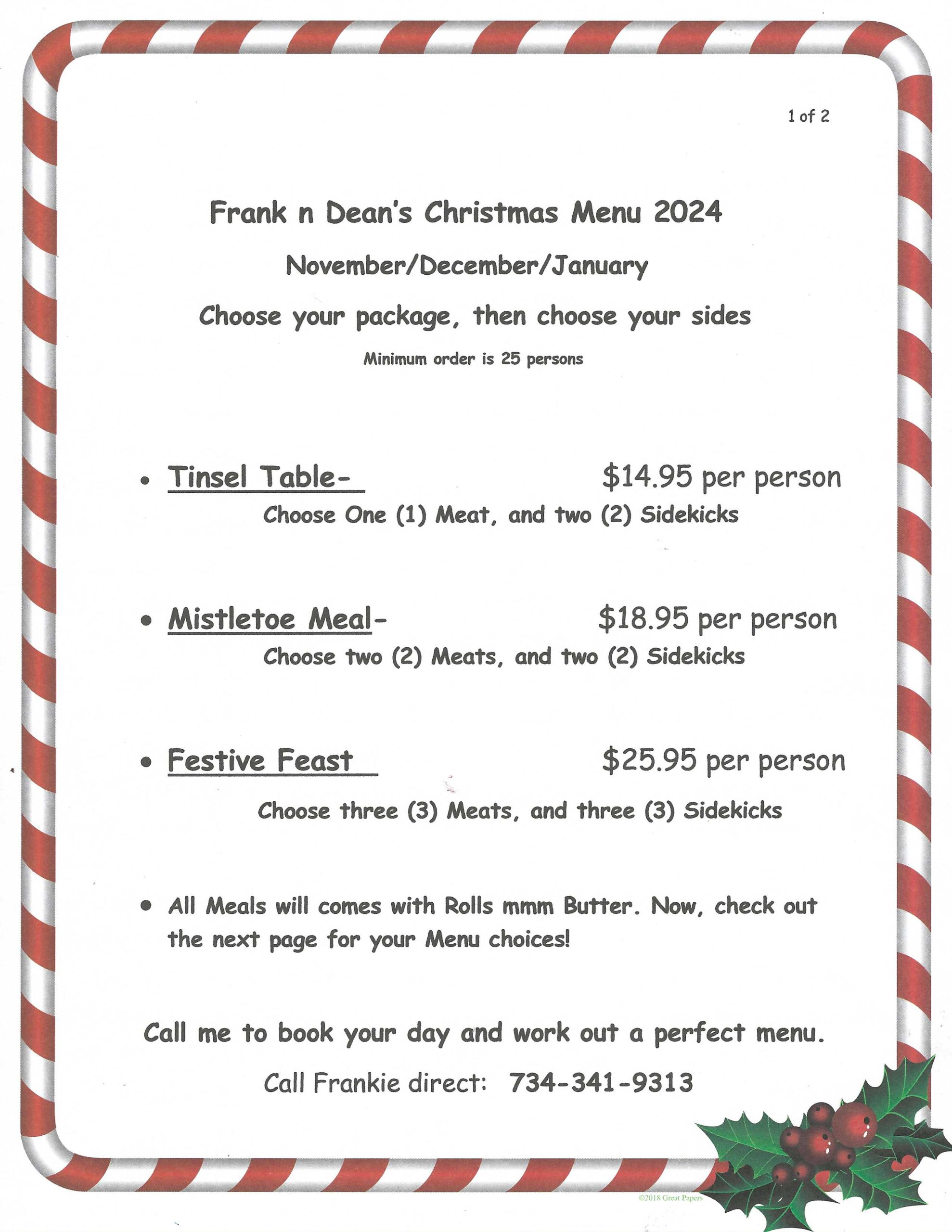 2024 Christmas Menu